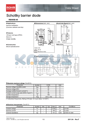 RB095B-40_11 datasheet - Schottky barrier diode