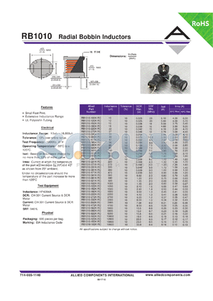 RB1010-123K-RC datasheet - Radial Bobbin Inductors