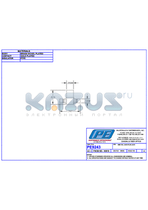 PE9243 datasheet - SMB TEE, JACK-PLUG-JACK