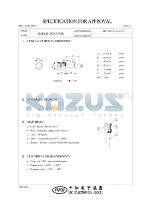 RB1010122 datasheet - RADIAL INDUCTOR