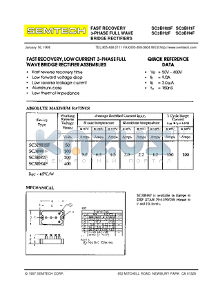 SC3BH05F datasheet - FAST RECOVERY 3-PHASE FULL WAVE BRIDGE RECTIFIERS