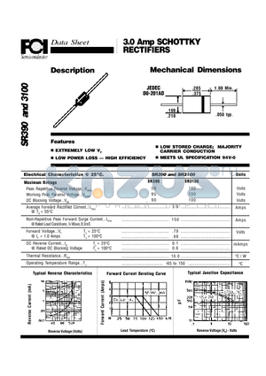 SR3100 datasheet - 3.0 Amp SCHOTTKY RECTIFIERS