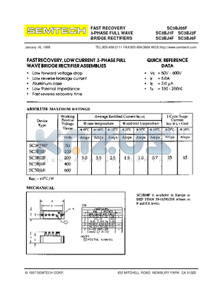 SC3BJ1F datasheet - FAST RECOVERY 3-PHASE FULL WAVE BRIDGE RECTIFIERS