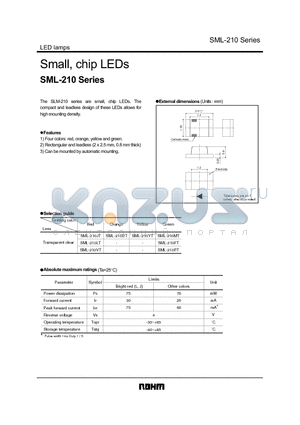 SML-210LT datasheet - Small, chip LEDs