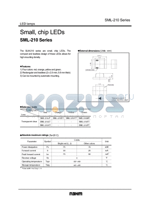 SML-210YT datasheet - Small, chip LEDs