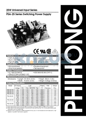 PSA-25-305 datasheet - Switching Power Supply