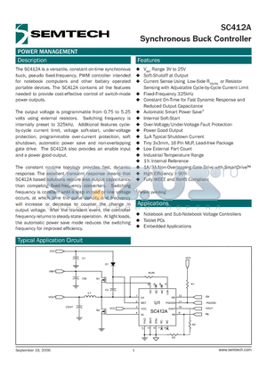 SC412AEVB datasheet - Synchronous Buck Controller