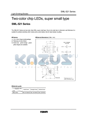 SML-521MYW datasheet - Two-color chip LEDs, super small type