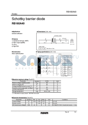 RB160A40_1 datasheet - Schottky barrier diode