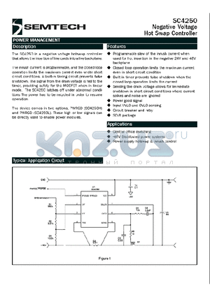 SC4250 datasheet - Negative Voltage Hot Swap Controller