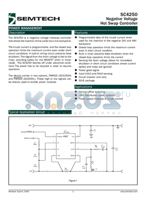 SC4250HISTRT datasheet - Negative Voltage Hot Swap Controller