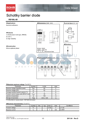 RB160L-60_11 datasheet - Schottky barrier diode