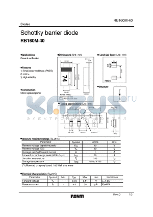 RB160M-40_1 datasheet - Schottky barrier diode