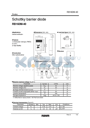 RB160M-40_2 datasheet - Schottky barrier diode