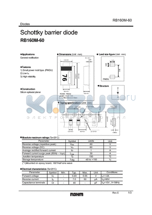 RB160M-60_2 datasheet - Schottky barrier diode