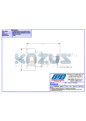 PE9636 datasheet - 7/16 MALE TO TNC FEMALE