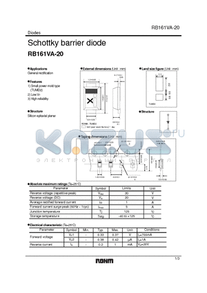 RB161VA-20 datasheet - Schottky barrier diode