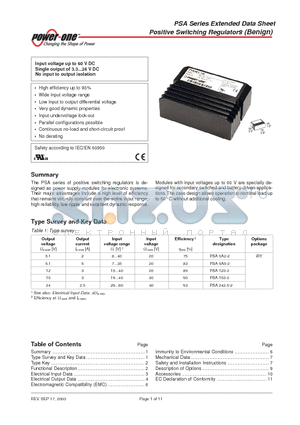 PSA123-2 datasheet - Positive Switching Regulators