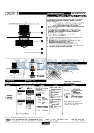 SR400CD datasheet - Ceiling surface mounting