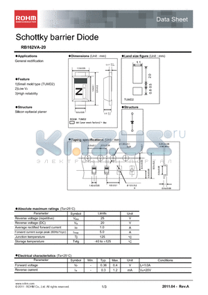 RB162VA-20_11 datasheet - Schottky barrier Diode