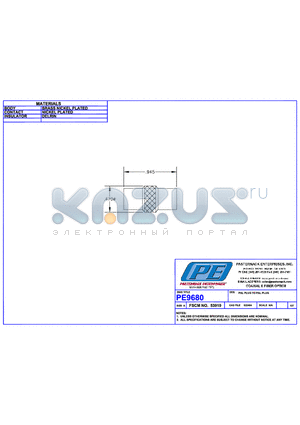 PE9680 datasheet - PAL PLUG TO PAL PLUG