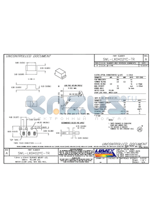 SML-LX0402YC-TR datasheet - 1.0mm x 0.5mm SURFACE MOUNT LED