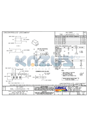 SML-LX0402SIC-TR datasheet - 1.0mm x 0.5mm SURFACE MOUNT LED