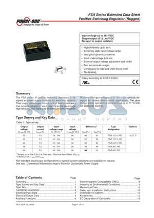 PSA241.5-7IR datasheet - Positive Switching Regulator