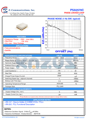 PSA2570C datasheet - PLL-24H - Style Package