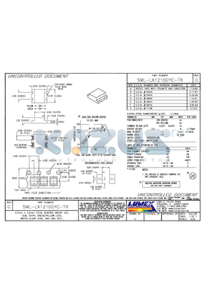 SML-LX1210GYC-TR datasheet - 2.7mm x 3.2mm P.C.B. SURFACE MOUNT LED