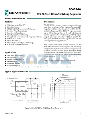 SC4524A_08 datasheet - 28V 2A Step-Down Switching Regulator