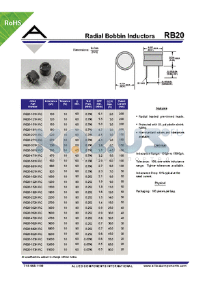 RB20-272K-RC datasheet - Radial Bobbin Inductors