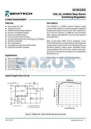 SC4525DSETRT datasheet - 18V, 3A, 350kHz Step-Down Switching Regulator