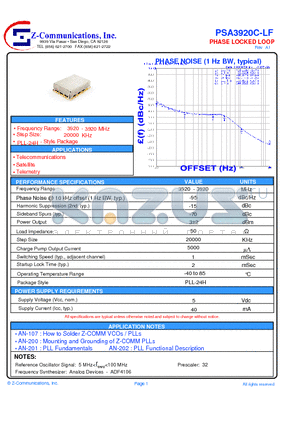 PSA3920C-LF datasheet - Telecommunications