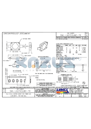 SML-LX2723UWC-TR datasheet - 7mm x 6mm SURFACE MOUNT HIGH POWER LED