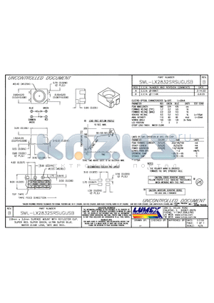 SML-LX2832SRSUGUSB datasheet - 2.8mm x 3.2mm SURFACE MOUNT WITH REFLECTOR CUP