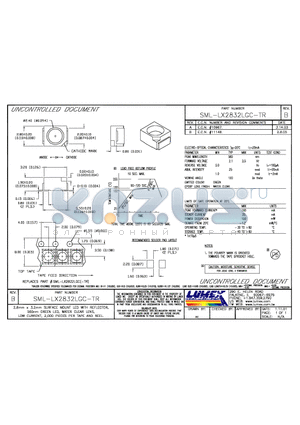 SML-LX2832LGC-TR datasheet - 2.8mm x 3.2mm SURFACE MOUNT WITH REFLECTOR CUP