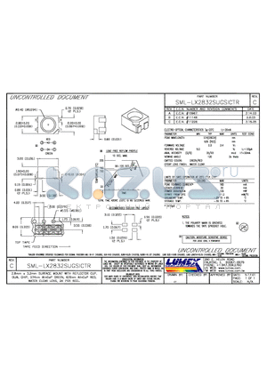 SML-LX2832SUGSICTR datasheet - 2.8mm x 3.2mm SURFACE MOUNT WITH REFLECTOR CUP
