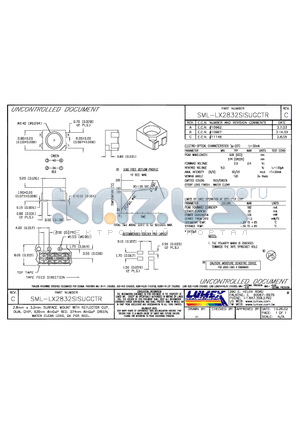 SML-LX2832SISUGCTR datasheet - 2.8mm x 3.2mm SURFACE MOUNT WITH REFLECTOR CUP