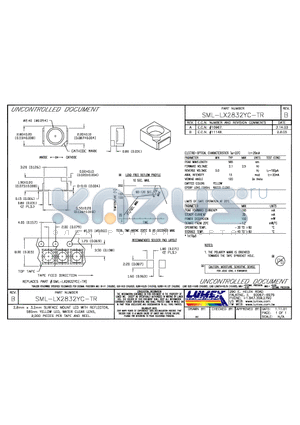 SML-LX2832YC-TR datasheet - 2.8mm x 3.2mm SURFACE MOUNT LED WITH REFLECTOR