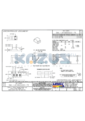 SML-LXF0805SOC-TR datasheet - 2.0mm x 1.25mm SURFACE MOUNT LED