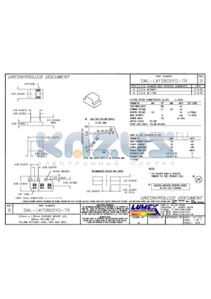 SML-LXF0805YD-TR datasheet - 2.0mm x 1.25mm SURFACE MOUNT LED