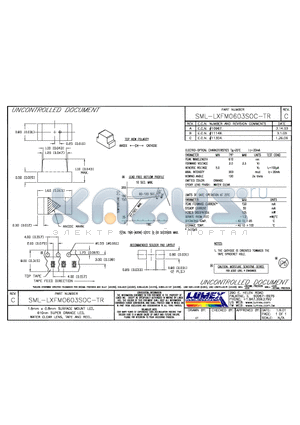 SML-LXFM0603SOC-TR datasheet - 1.6mm x 0.8mm SURFACE MOUNT LED