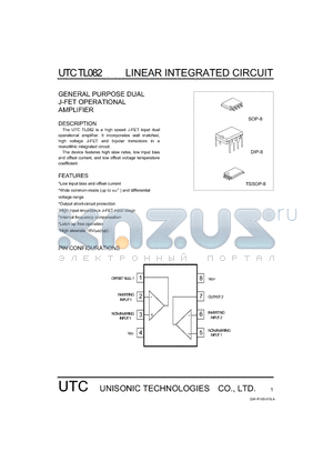 TL082 datasheet - GENERAL PURPOSE DUAL J-FET OPERATION AMPLIFIER