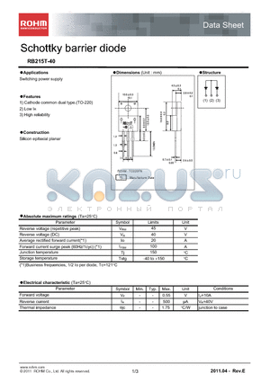 RB215T-40_11 datasheet - Schottky barrier diode