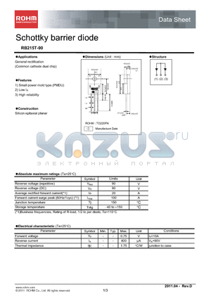 RB215T-90_11 datasheet - Schottky barrier diode