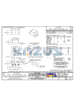 SML-LXFT0603SBC-TR datasheet - 1.6mm x 0.8mm ULTRA THIN SURFACE MOUNT LED