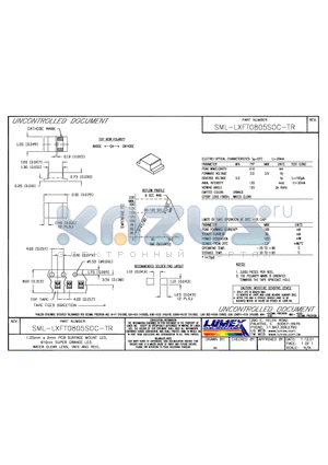 SML-LXFT0805SOC-TR datasheet - 1.25mm x 2mm PCB SURFACE MOUNT LED