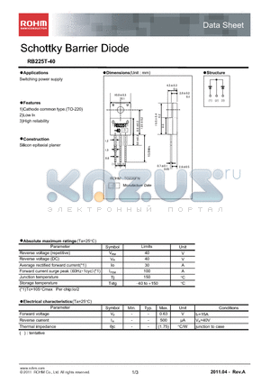 RB225T-40_11 datasheet - Schottky Barrier Diode