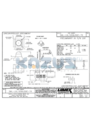 SML-LXL1209USBC-TR datasheet - 3.2mm x 2.4mm SURFACE MOUNT LED
